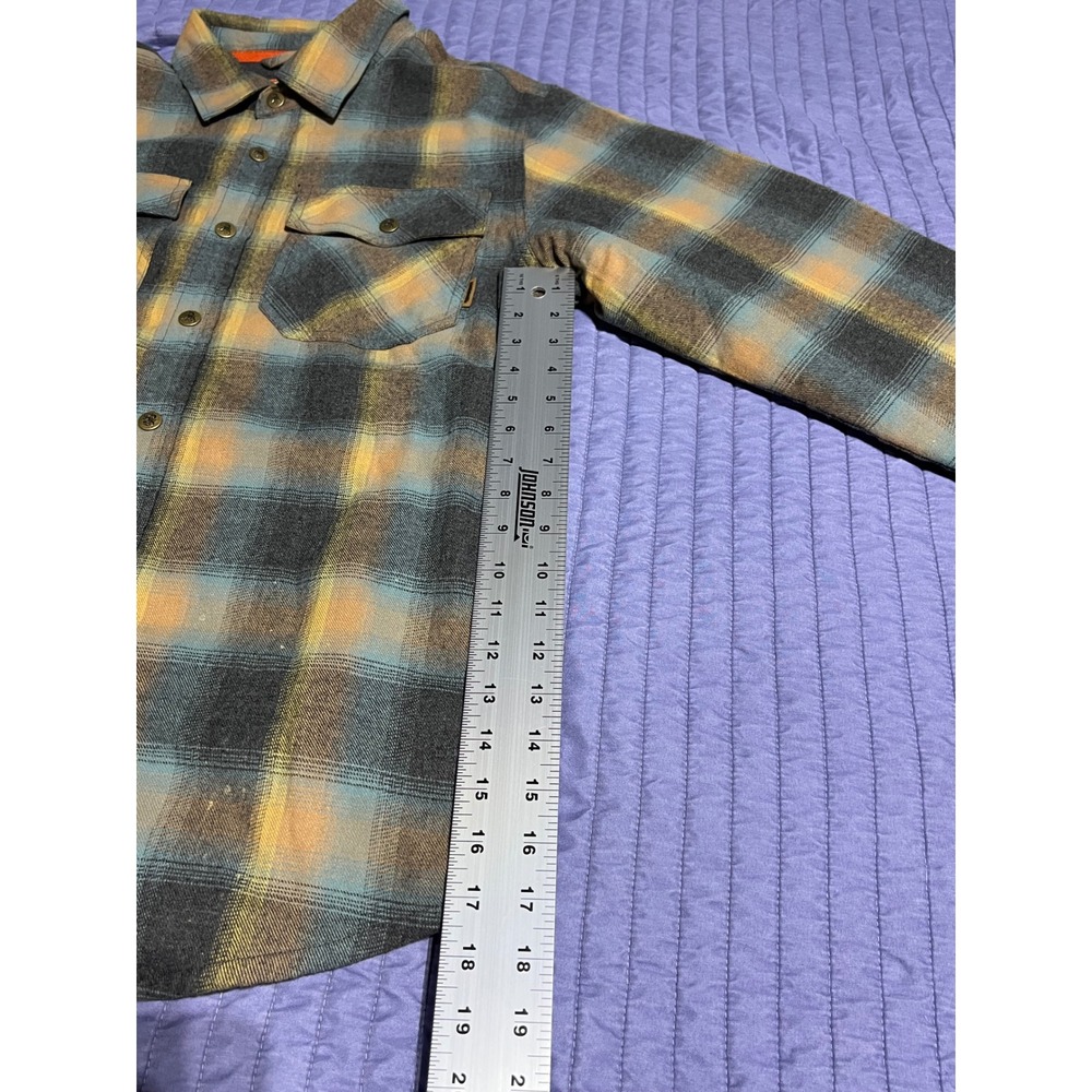 Legendary Whitetails Mens Plaid Thermal Lined Flannel Shirt Jacket Blue Tan MD - Picture 11 of 16